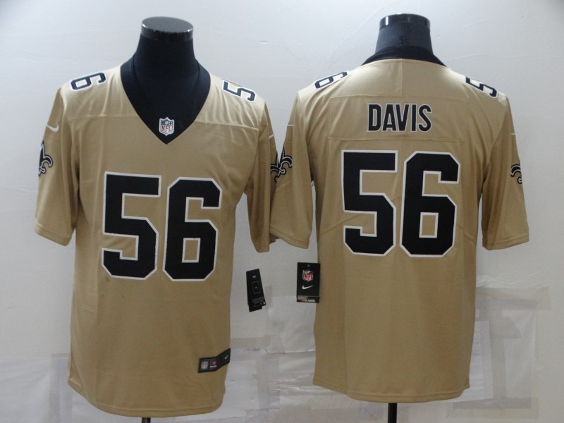 Men's New Orleans Saints Demario Davis #56 Gold Inverted Jersey